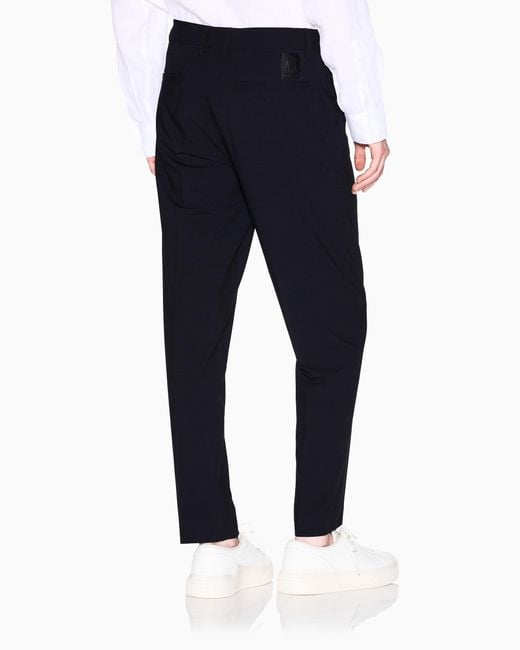 ARMANI EXCHANGE Blue Tailored Straight-Leg Trousers for men