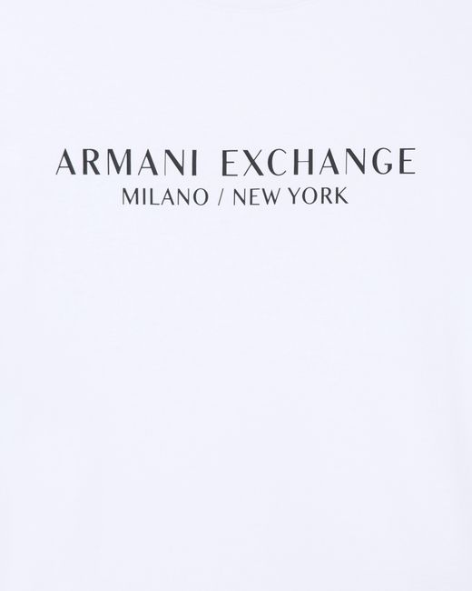 ARMANI EXCHANGE White Slim Fit T-Shirt With Milan New York Print