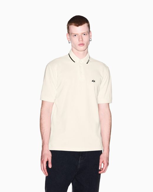ARMANI EXCHANGE White Regular Fit Polo Shirt for men