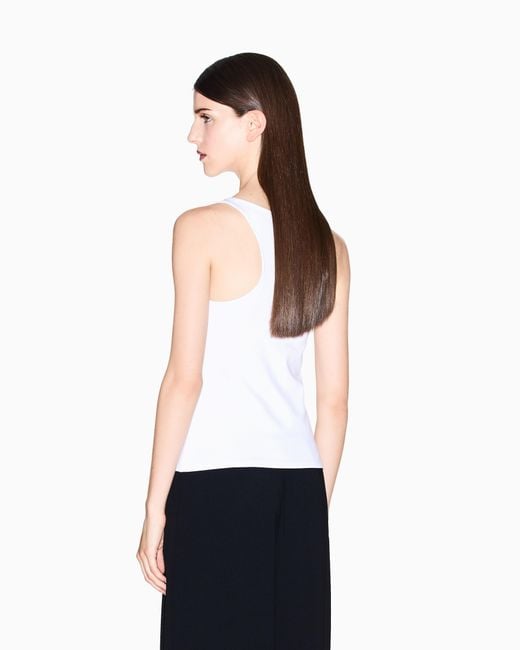 ARMANI EXCHANGE White Fitted Tank Top