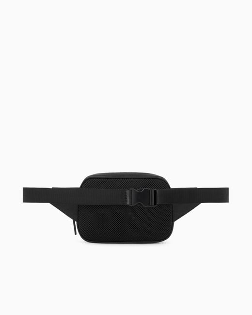 ARMANI EXCHANGE Black Faux Leather Bum Bag With Logo for men