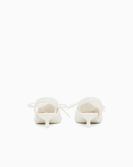 ARMANI EXCHANGE White Technical Fabric Pumps