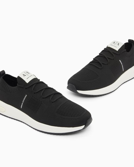 ARMANI EXCHANGE White Technical Fabric Sneakers for men