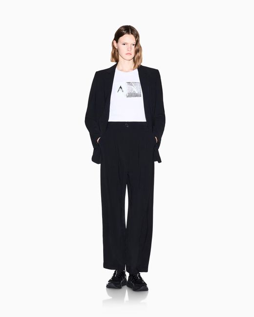 ARMANI EXCHANGE Black Asv Fabric Pleated Trousers