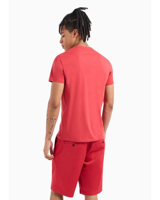 Armani Exchange Jersey-t-shirt In Normaler Passform in Red für Herren