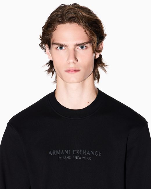 ARMANI EXCHANGE Sweatshirt Mit Rundhalsausschnitt Und Farblich Abgestimmtem Logo in Black für Herren