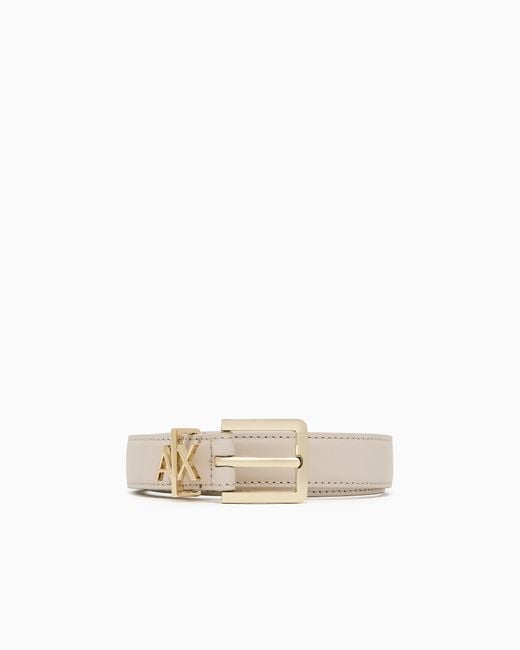 ARMANI EXCHANGE White Tongue Belt