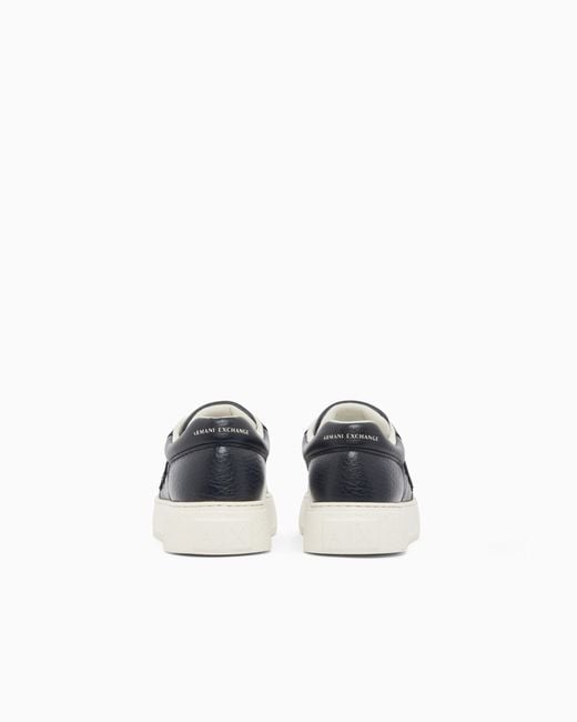 ARMANI EXCHANGE Blue Sneakers With Deer Effect for men