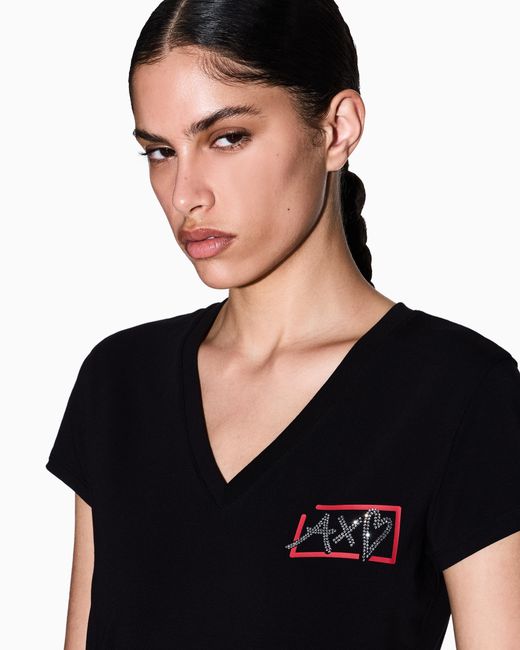 ARMANI EXCHANGE Black Slim Fit T-Shirt