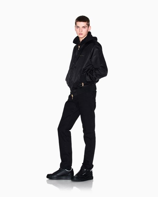 ARMANI EXCHANGE Blue Reversible Satin Blouson With Metal Details for men