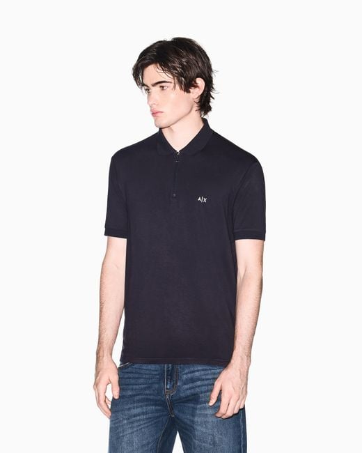 ARMANI EXCHANGE Blue Polo Shirt for men