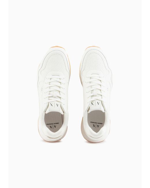 Armani Exchange White Sneakers With Tone-on-tone Inserts for men