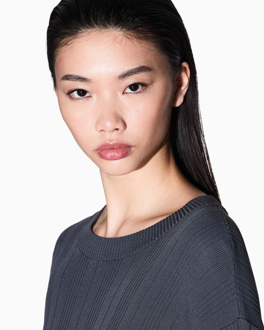 Abito Midi A Coste Con Cintura di ARMANI EXCHANGE in Blue