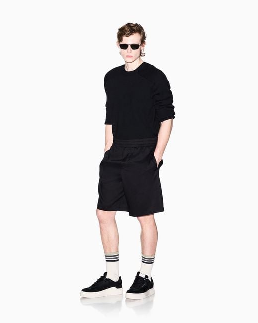 ARMANI EXCHANGE Blue Lightweight Oxford Bermuda Shorts for men