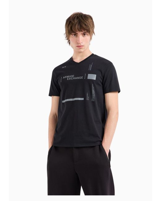 T-shirt Ajustés Armani Exchange pour homme en coloris Black