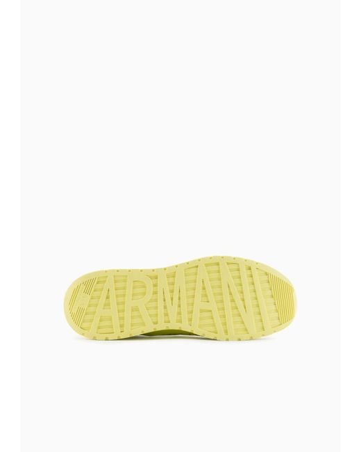 Sneakers In Nylon Ripstop Con Logo A Contrasto di Armani Exchange in Yellow da Uomo