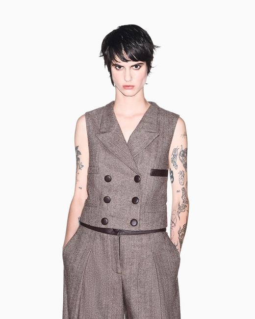 ARMANI EXCHANGE Brown Regular Fit Waistcoat
