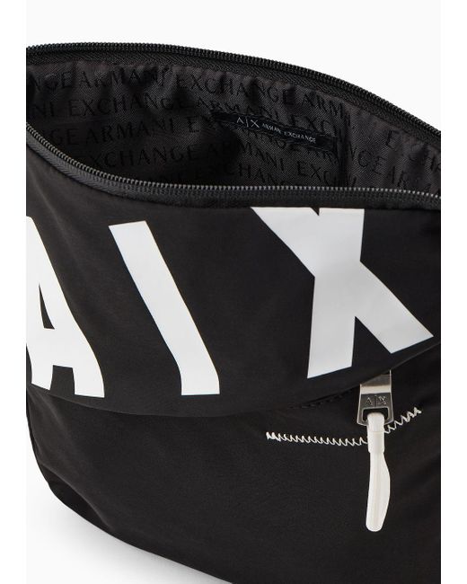 Crossbody Bag Con Maxi Logo di Armani Exchange in Black da Uomo