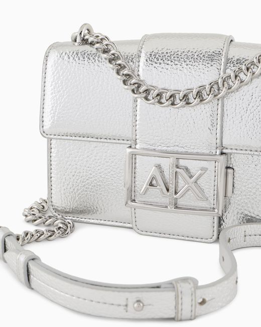 Borsa A Spalla Con Logo Metal di ARMANI EXCHANGE in White
