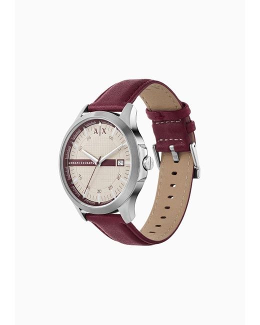 Armani Exchange Uhrenlederarmbänder in Red für Herren