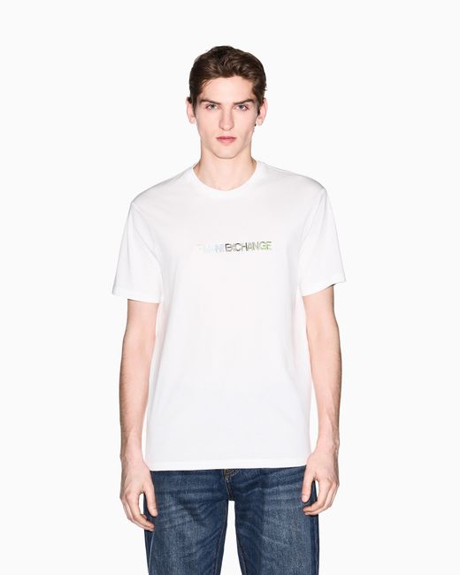 ARMANI EXCHANGE White Slim Fit T-Shirt for men