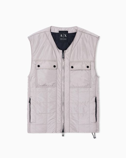ARMANI EXCHANGE Gray Ultralight Padded Vest for men