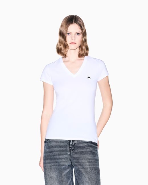 ARMANI EXCHANGE White Slim Fit T-Shirt