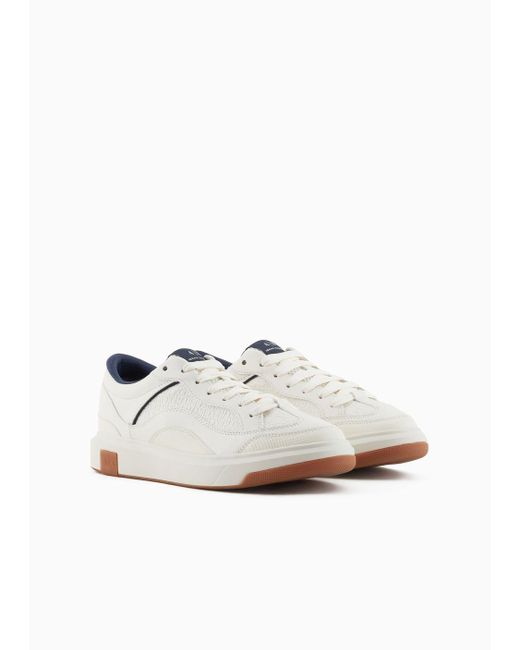 Armani Exchange White Sneakers With Allover Logo for men