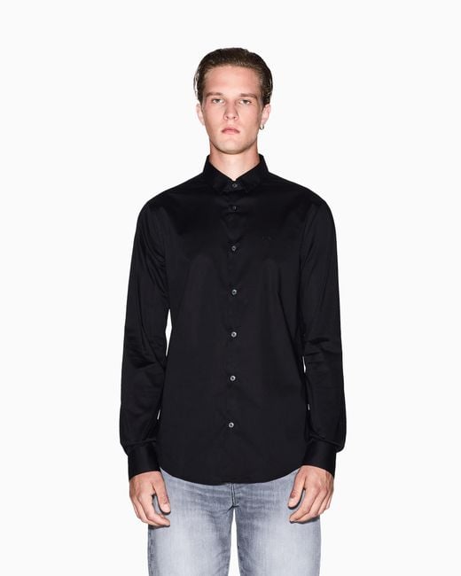 ARMANI EXCHANGE Blue Slim-Fit Shirt Essential for men