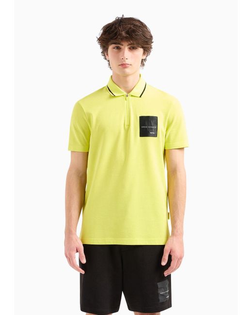 Armani Exchange Yellow Regular Fit Polo Shirt In Asv Organic Cotton for men