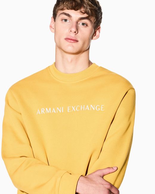 ARMANI EXCHANGE Yellow Regular Fit Polo Shirt With Zip And Contrasting Bands for men