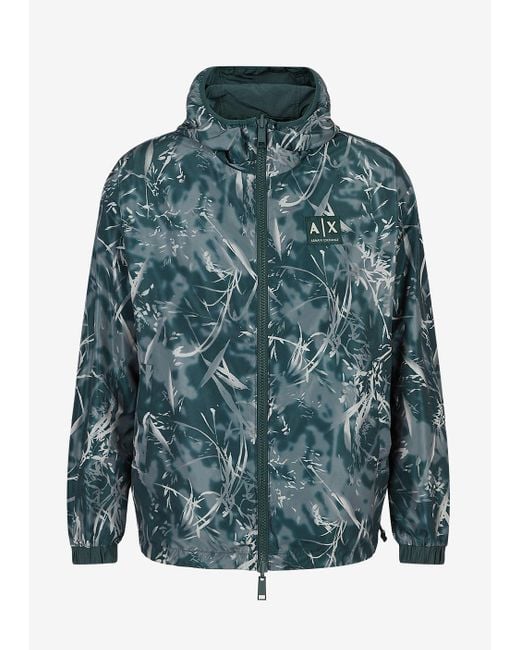 Armani Exchange Recycled Technical Fabric Zip Up Windbreaker