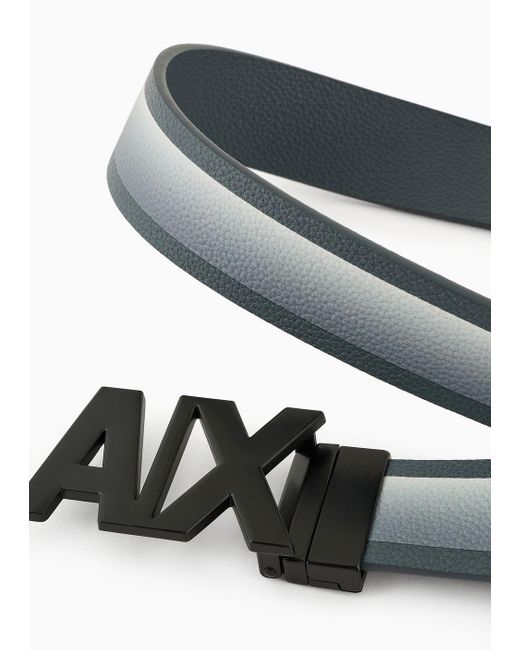 Armani Exchange White Belt With Degradé Band And Logo for men