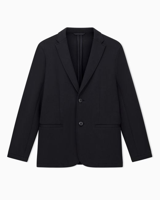 ARMANI EXCHANGE Blue Two-Button Jacket With Patch Pockets for men