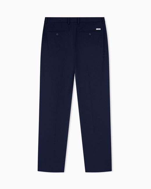 ARMANI EXCHANGE Blue Regular Fit Trousers Stretch Viscose for men