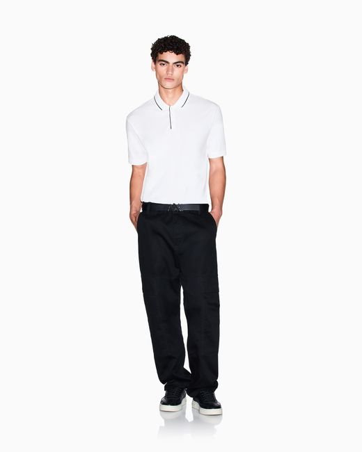 ARMANI EXCHANGE White Regular Fit Polo Shirt for men