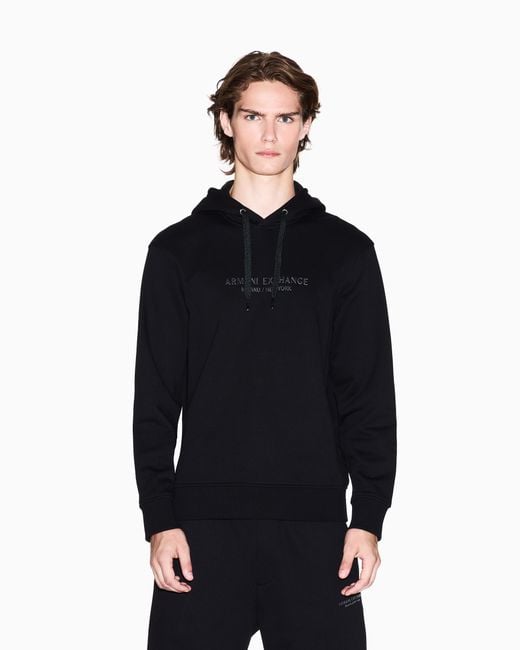 ARMANI EXCHANGE Regular Fit Hoodie Aus Baumwoll-French-Terry Essential in Blue für Herren