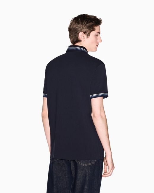ARMANI EXCHANGE Blue Classic Polo Shirt for men