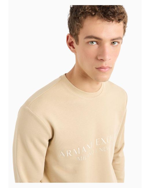 Armani Exchange Sweatshirt Aus French-terry-stoff in Natural für Herren