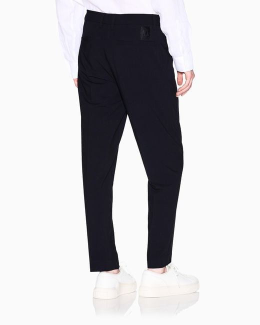 ARMANI EXCHANGE Blue Tailored Straight-Leg Trousers for men