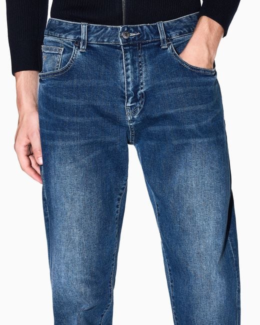 ARMANI EXCHANGE Blue Comfort Slim-Fit Jeans for men