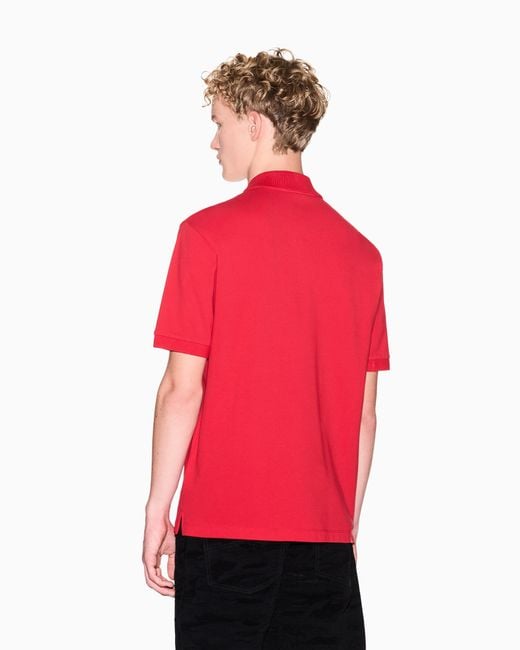 ARMANI EXCHANGE Red Classic Cotton Pique Polo With Horse for men