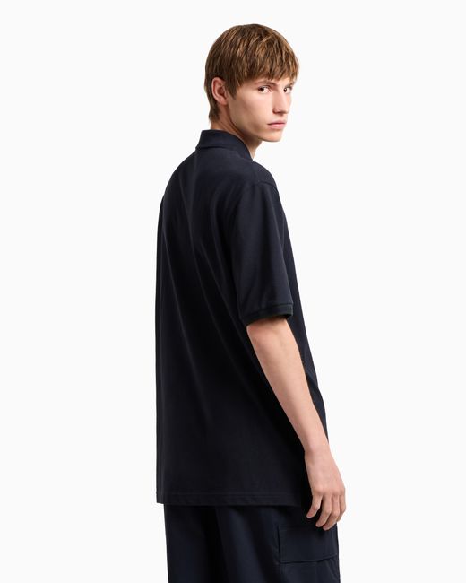 Polo De Corte Regular Con Cremallera ARMANI EXCHANGE de hombre de color Blue