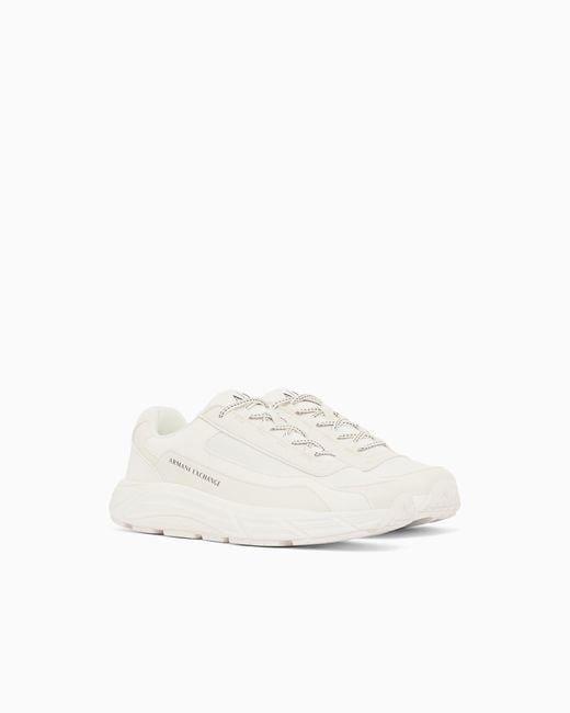 ARMANI EXCHANGE White Sneakers With Ripstop And Rubber Sole for men