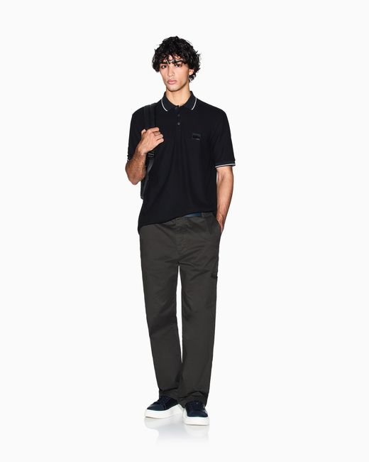 Polo Regular Fit Profili A Contrasto di ARMANI EXCHANGE in Black da Uomo