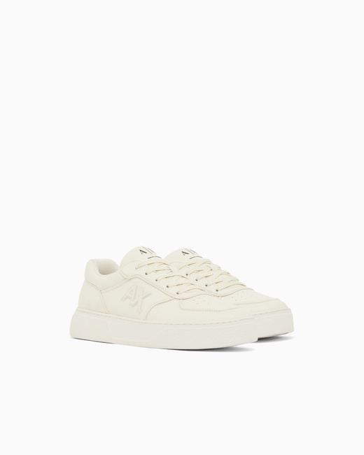 ARMANI EXCHANGE White Sneakers With Deer Effect for men
