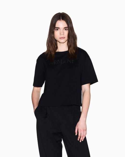 Magliette Cropped di ARMANI EXCHANGE in Blue