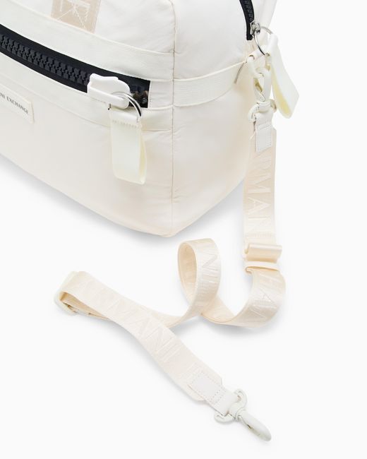 ARMANI EXCHANGE White Travel Bag With Contrasting Details for men