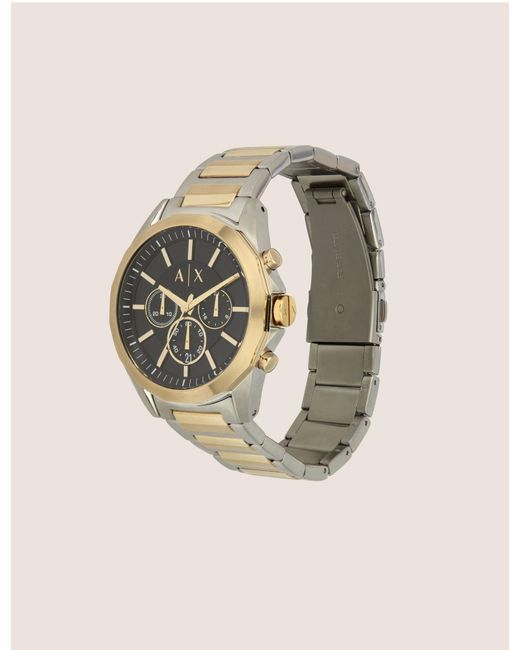 armani exchange watch gold and silver