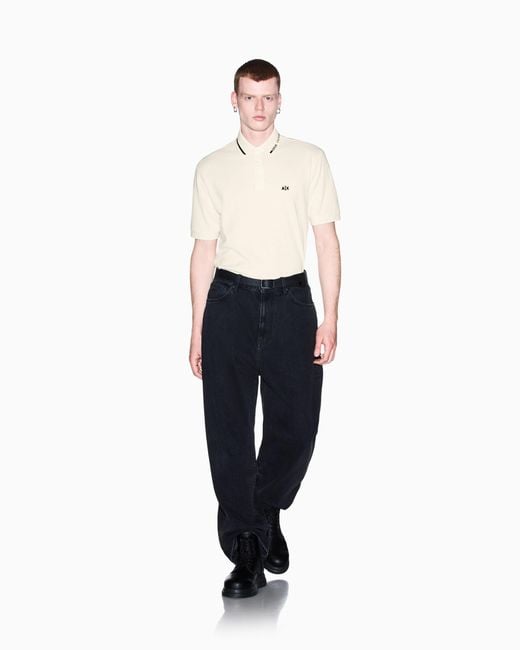 ARMANI EXCHANGE White Regular Fit Polo Shirt for men